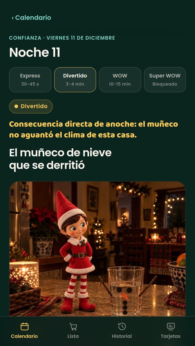 Una noche con sus cuatro niveles